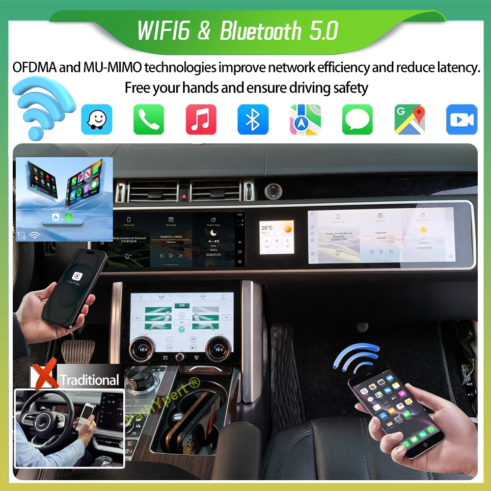 Three-Screen Interaction Android15 For Land Rover Range Rover Sport L494 2013-2017 Car Radio Carplay BT GPS Available In 3Colors 3
