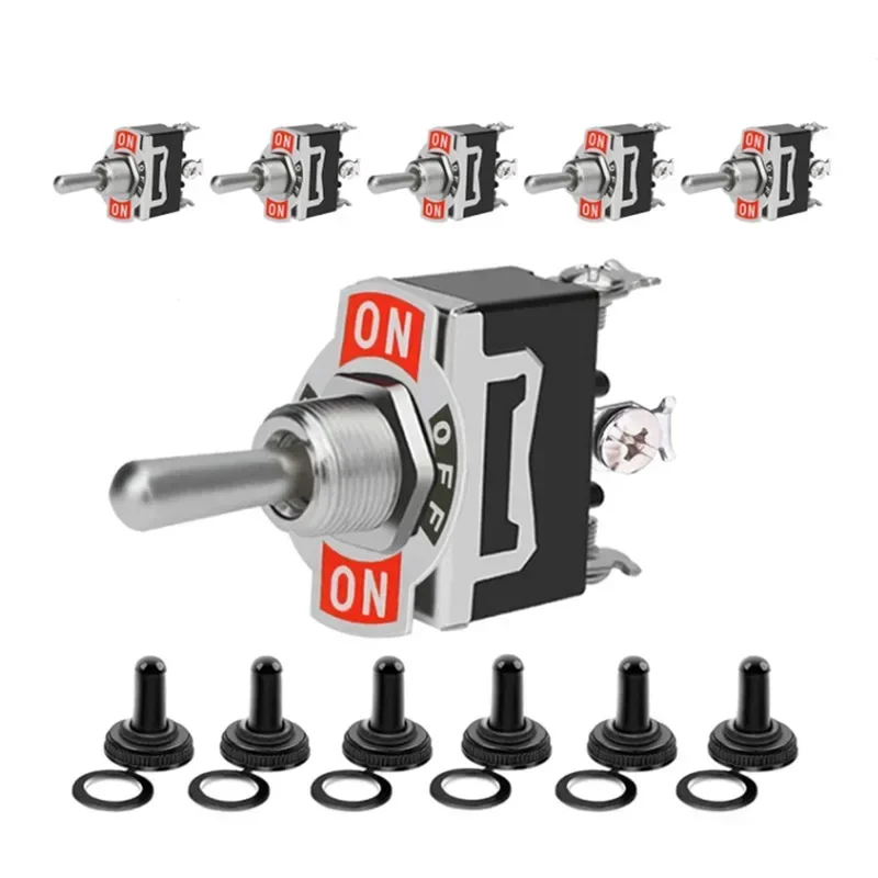 5Pcs Heavy Duty Car Boat Rocker Toggle Switch 15A 250V 2Pin SPST ON/OFF Rocker Switches with Waterproof Boot Spst Rocker Switch 3