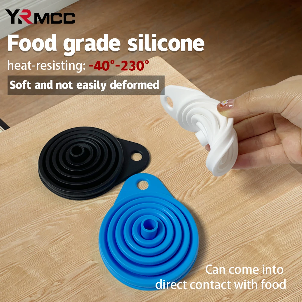 2Pcs Foldable Car Engine Funnel Silicone Liquid Funnel Washer Engine Oil Petrol Change Tools for Motorcycle Car Acesssories 2