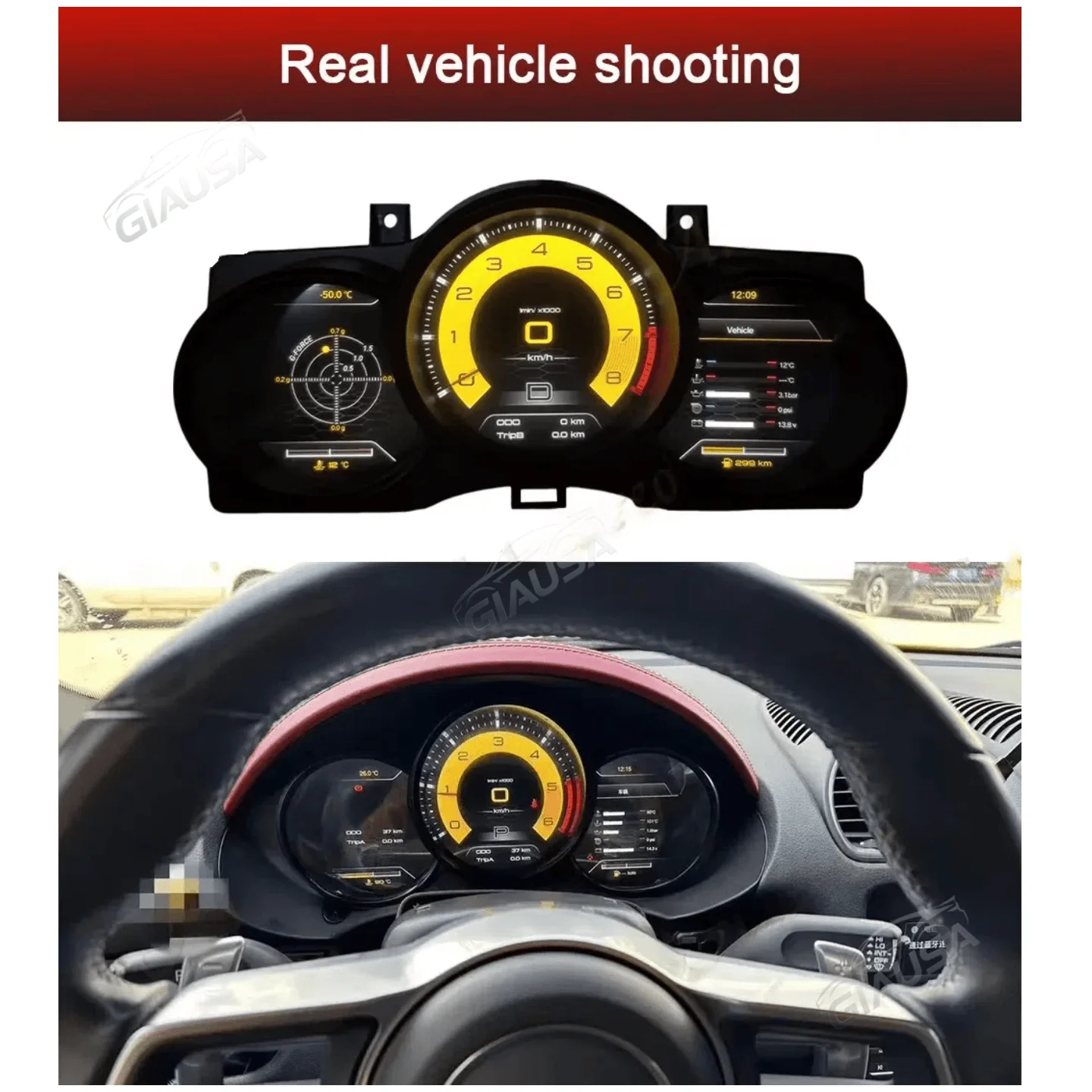 For Porsche Cayman 911 991 987 For Porsche Boxster 997 2012-2023 Upgrade LCD Car Digital Cluster Instrument Speedmeter Dashboard 5
