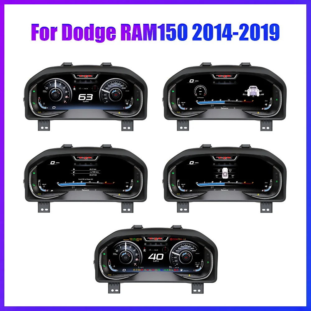 For Dodge RAM150 2014-2019 12.3" LCD Digital Dashboard Cluster Virtual Instrument Panel Speedometer Virtual Cockpit Meter Upgrad 3