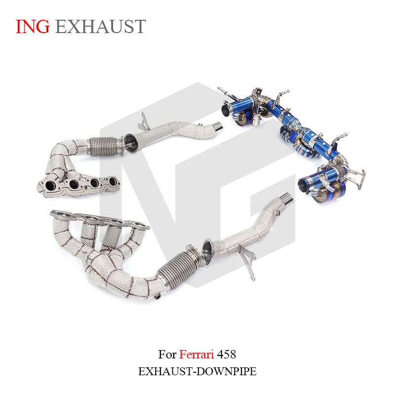 ING Full set Titanium Alloy Exhaust Valve Catback for Ferrari 458 Blue Electron Valve  Vehicle car Accessory 1