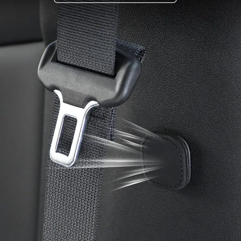 2Pcs Magnetic Car Seat Belt Holder Fixing Clip Pu Leather Seatbelt Limiter Stopper For Safety Belt Clip Prevent Falling 5