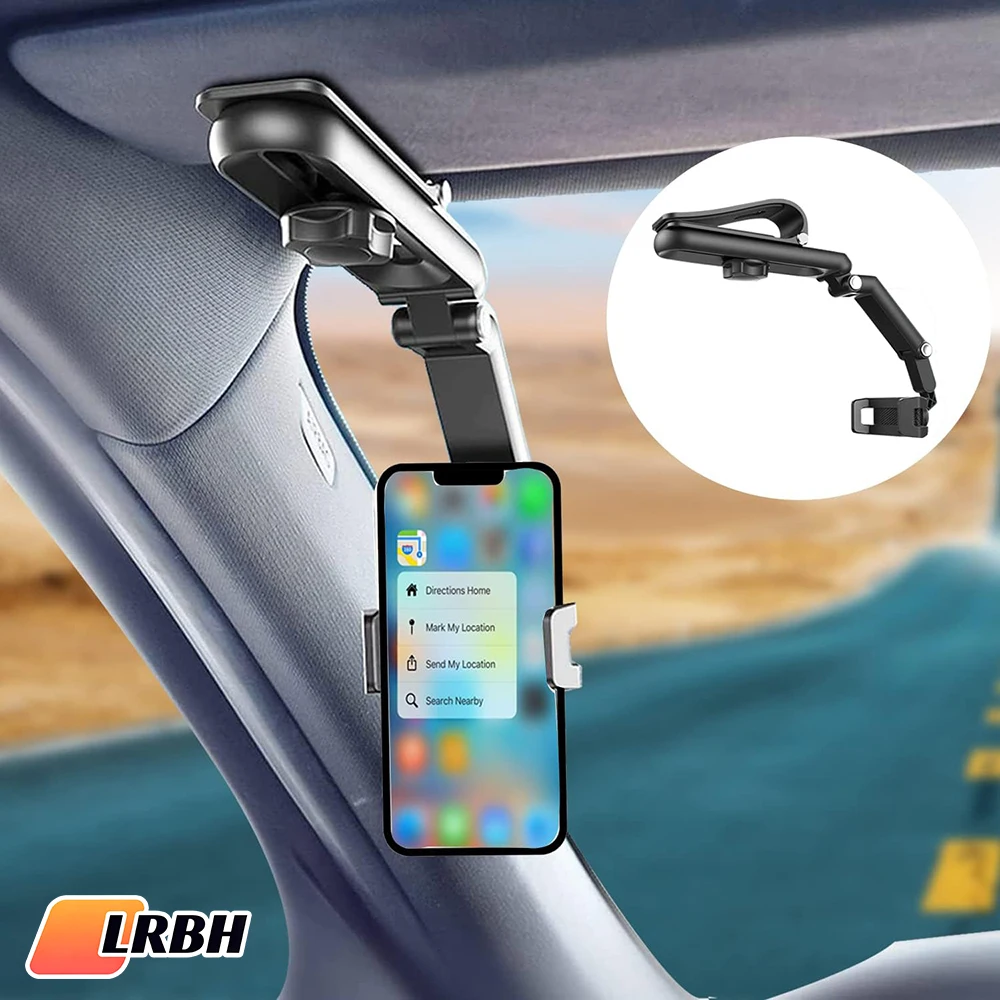 Sun Visor Phone Holder for Car Multifunctional 360° Rotating Sun Visor Cell Phone Holder with IPhone/Samsung/Android 1
