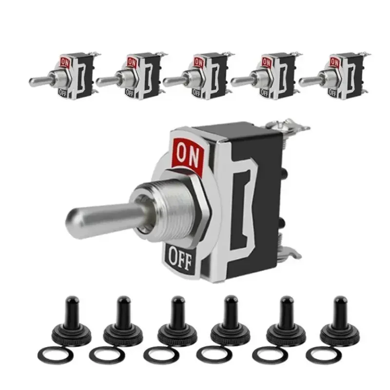 5Pcs Heavy Duty Car Boat Rocker Toggle Switch 15A 250V 2Pin SPST ON/OFF Rocker Switches with Waterproof Boot Spst Rocker Switch 2