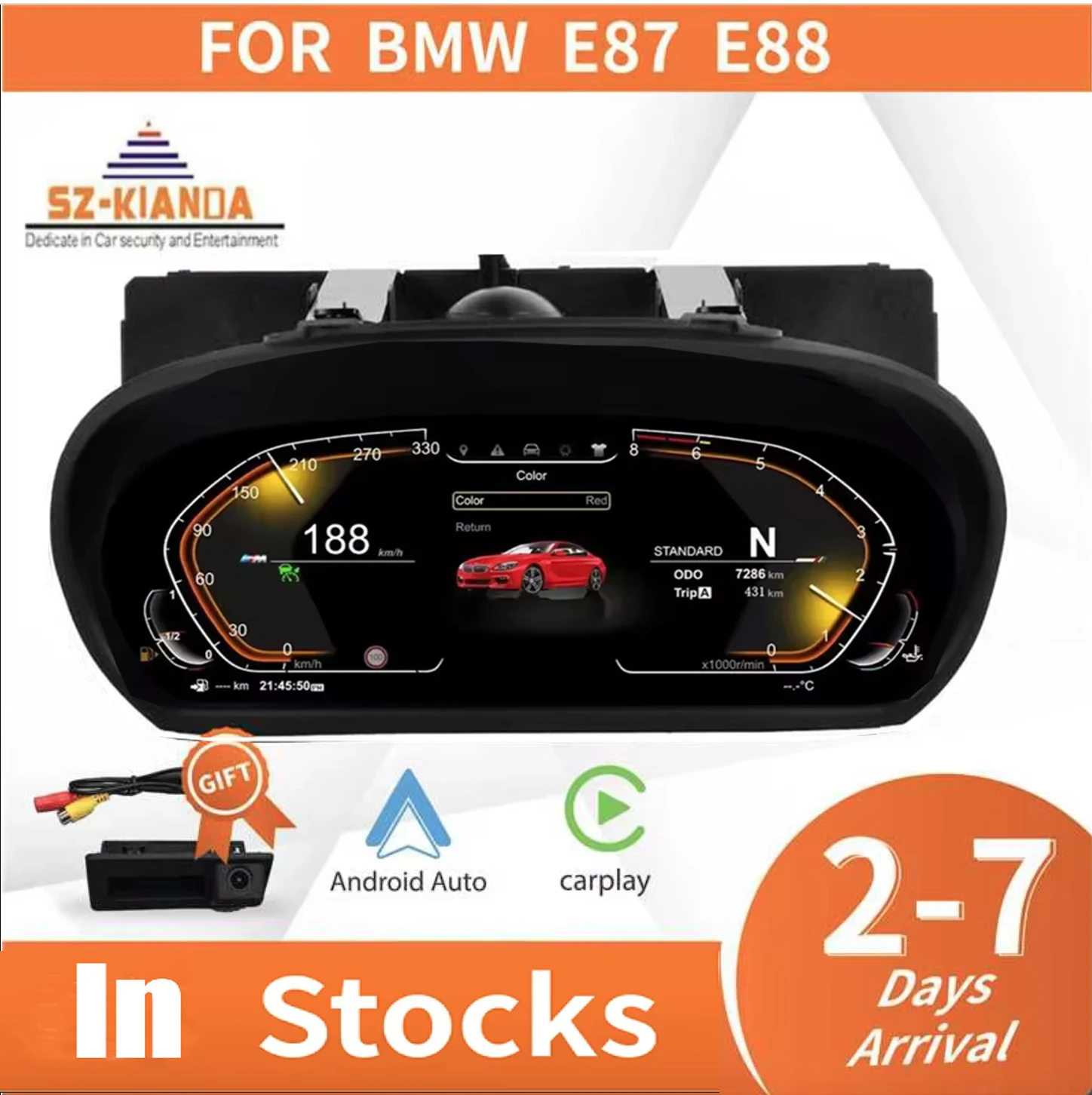 2025 latest original 12.3" LCD digital cluster for BMW 1 Series E81 E82 E87 E88 instrument speedometer dashboard display Head up 1