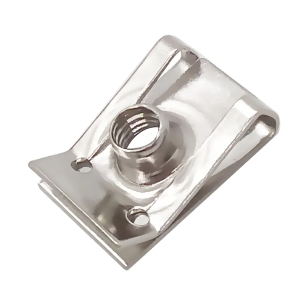 10pcs Stainless Steel U Type Clips Plate Leaf Spring Nut M6 M5 M4 M8 8mm 5mm 6mm 4mm Reed Nuts for Car Motorcycle Scooter ATV 4