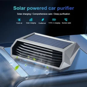 1pc, Solar purifier, automatic operation, air purifier with vibration sensor, can significantly improve the air inside the car i 1