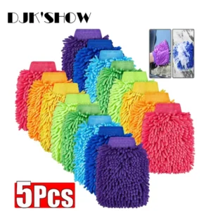 1/3/5pcs Microfiber Car Wash Gloves Auto Single-Side Ultra Absorbent Wash Car Sponge Scratch Free Microfiber Car Cleaning Tool 1