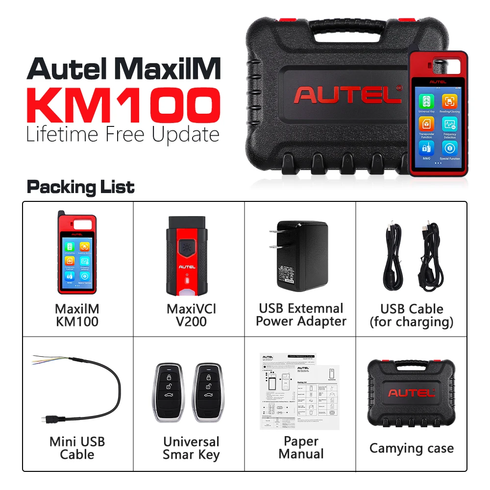 Key Crafters Autel MaxiIM KM100 Car Key Programmer Chip Reader Frequency Tester Key IMMO Learning Chip Read Write Cloning 6