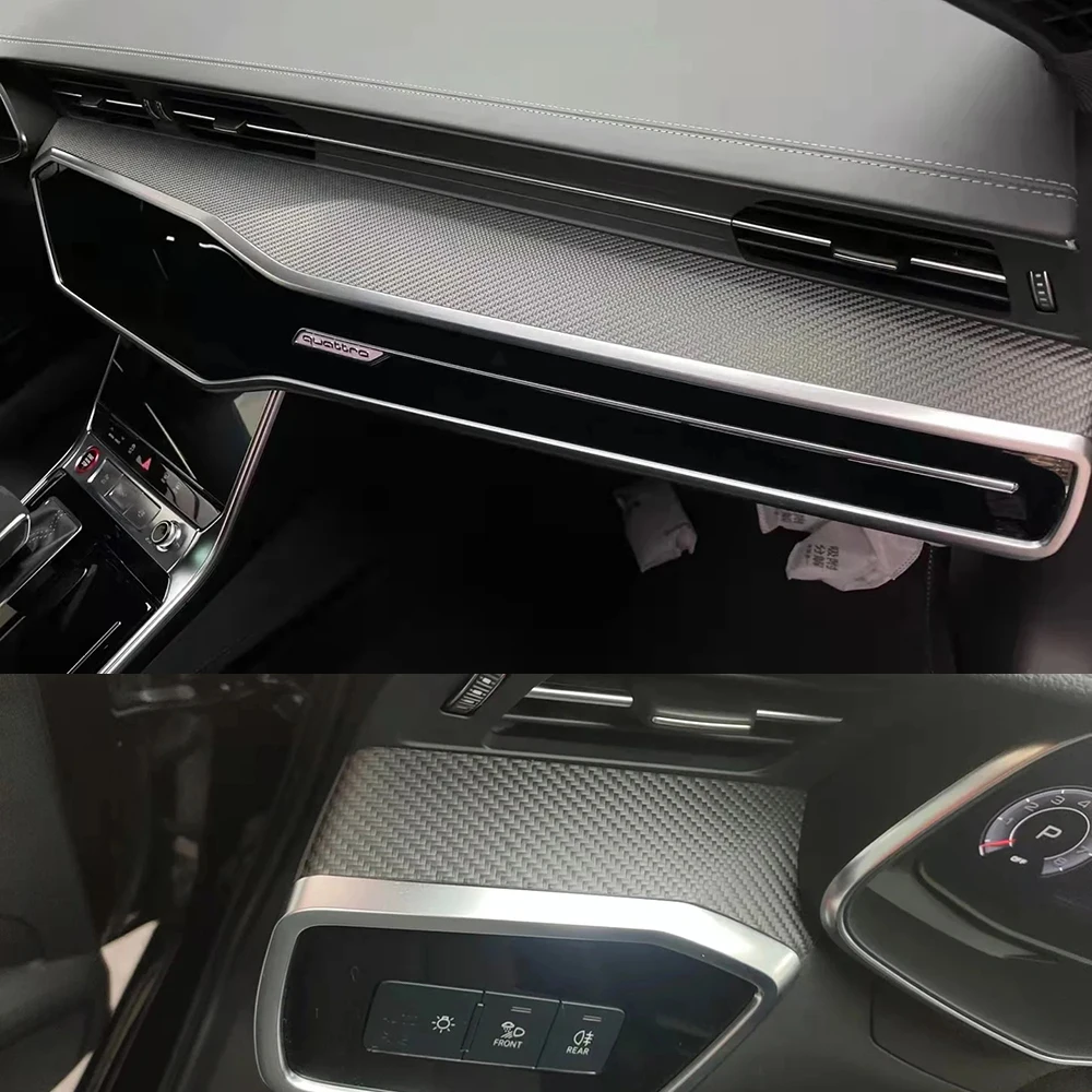 Real Carbon Fiber Interior for Audi A6 A7 C8 2019-2025 Car Interior Modification Upgrade RS6 RS7 Same Style 8-Piece Set 3