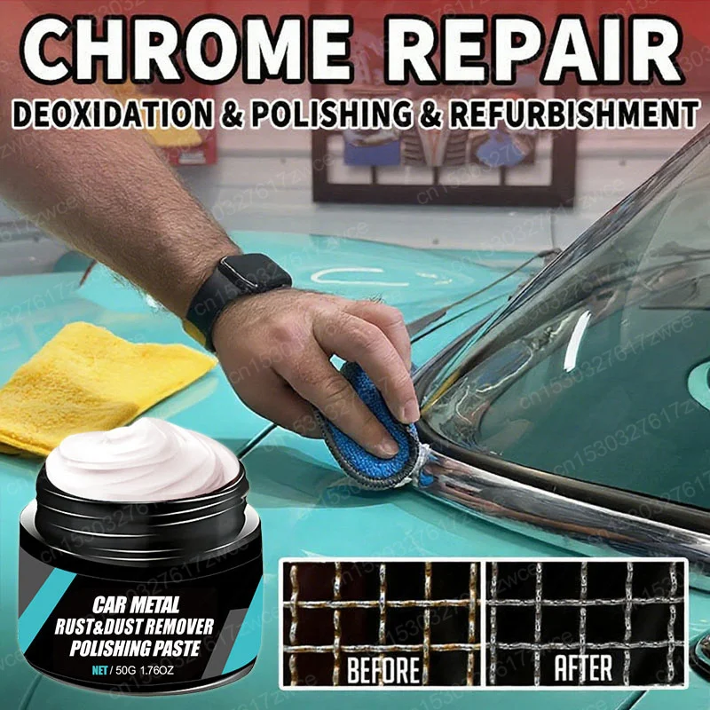 Car Rust Restoration Paste for Chrome Parts of Auto Rust And Fading on Car Wheels Designed for Renewing Oxidized Scratch Repair 5