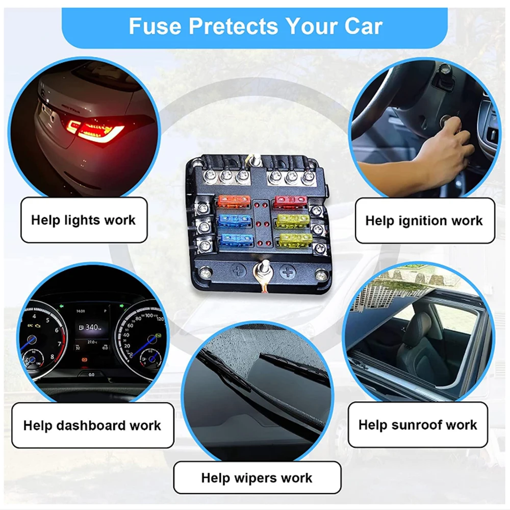 100pcs Standard Car Fuses 2A 3A 5A 7.5A 10A 15A 20A 25A 30A 35A Free Matching Choice Car Fuses Blade Fuses for RV/Truck/SUV 5