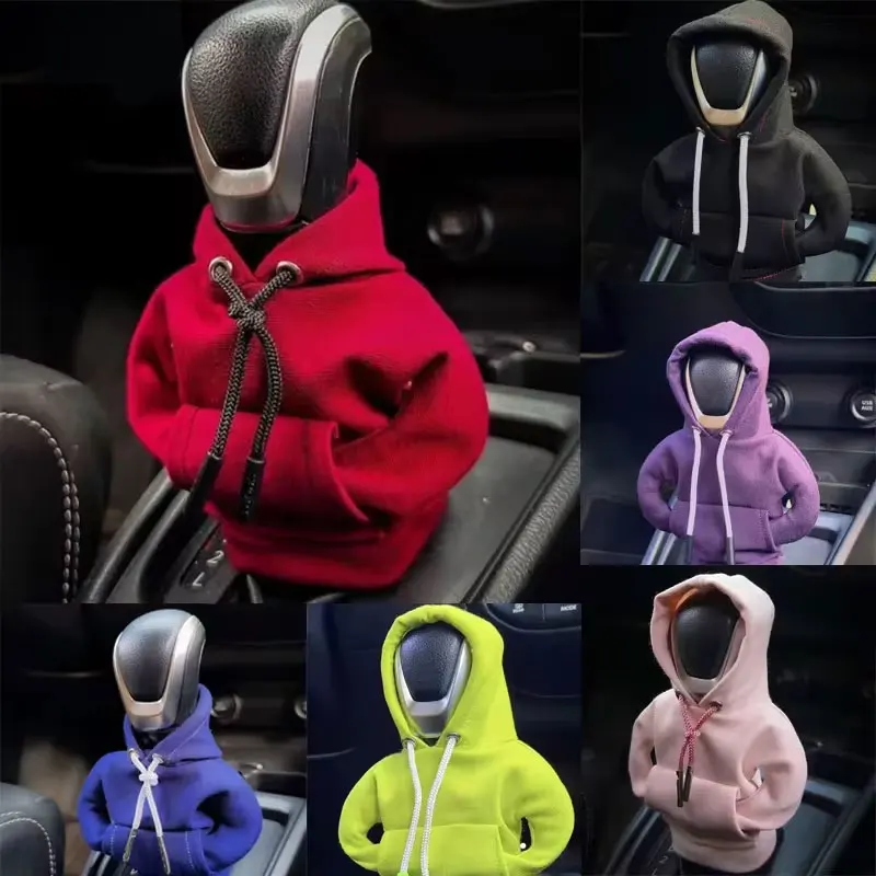 Gear Shift Mini Hoodie Cover Shift Cover Gear Handle Decoration Fits Manual Automatic Universal Car Shift Lever Interior Decor 2
