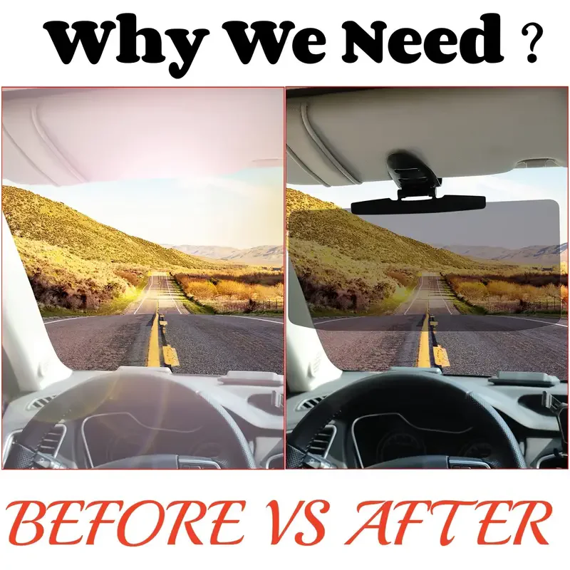 A Car Mounted Anti Glare Mirror, Anti UV Strong Light Vehicle Sunshade 3
