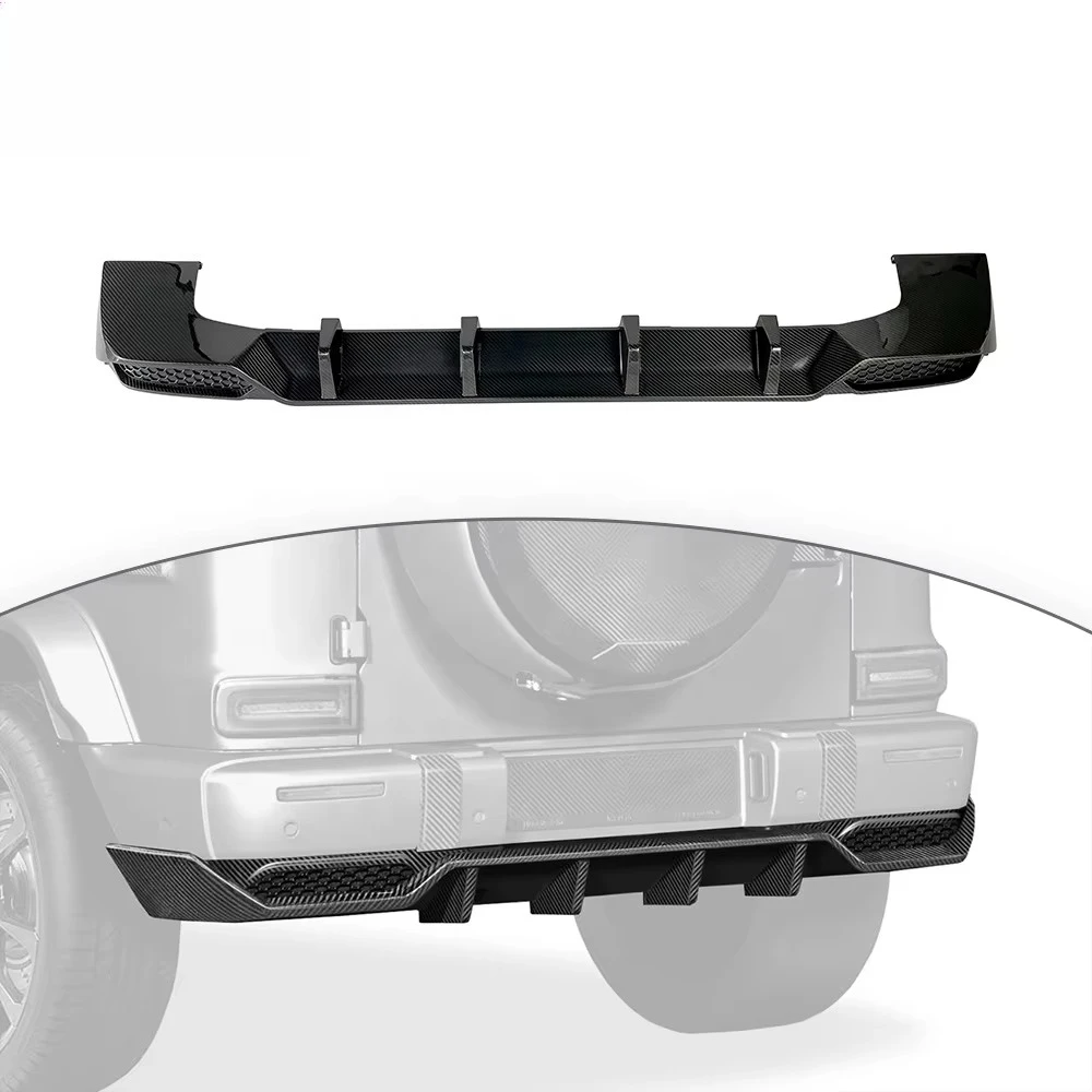 For Benz G-Class W464 W463A Rear Lip Dry Carbon Fiber Black External Accessory 2019 Rising Rear Bumper Spoiler Rear Diffuser 1