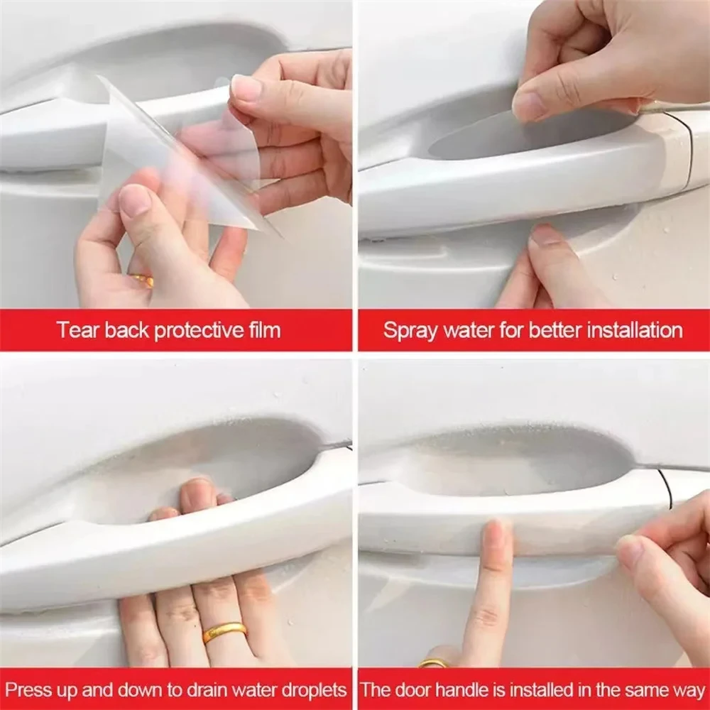 Universal Car Door Handle Anti-scratch Protective Stickers Clear Invisible Car Door Wrist Paint Protection Film Decals 6