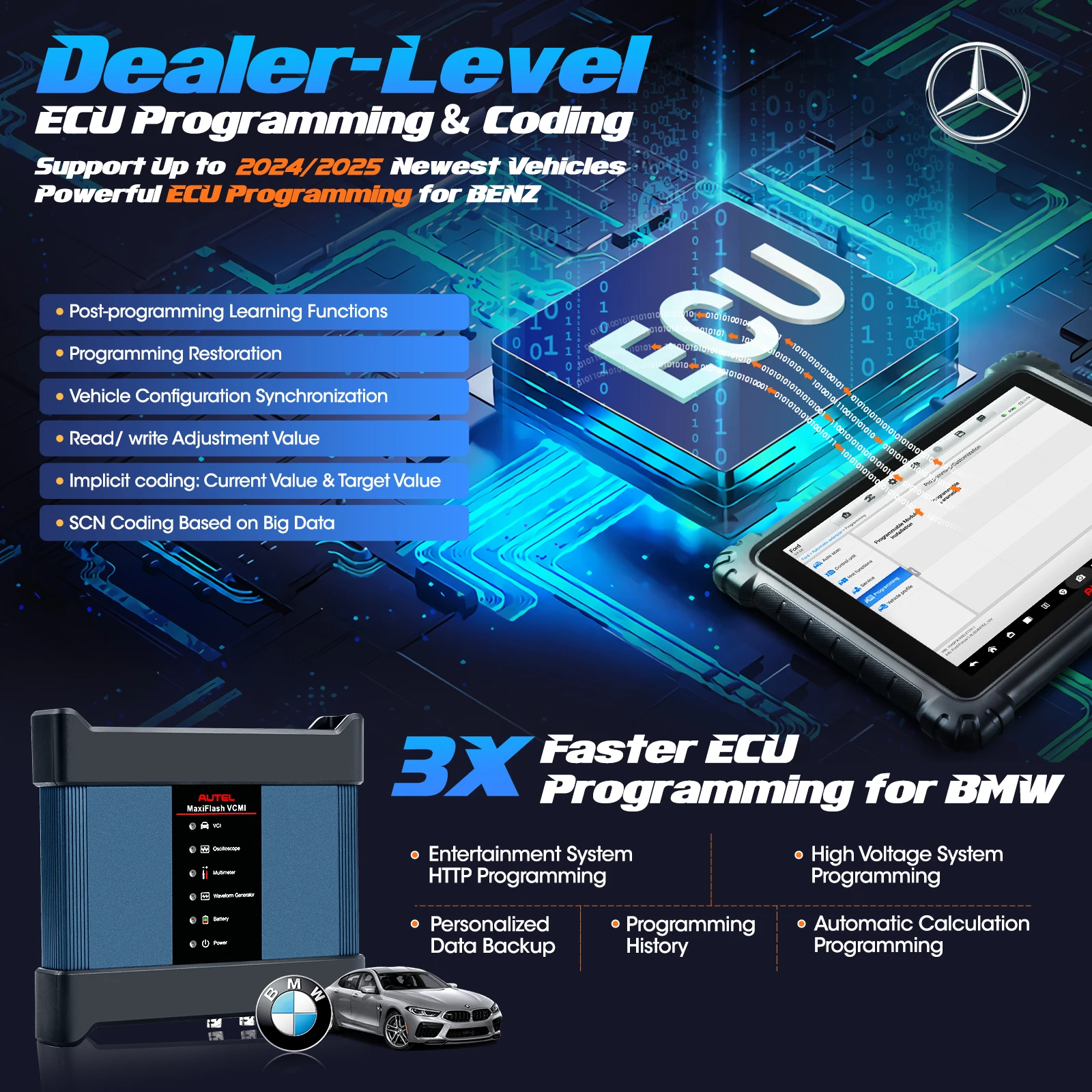 Autel MaxiSys Ultra Intelligent Scanner MSUltra Top Bidirectional Diagnostic Scan Tool Topology 2.0 5-IN-1 VCMI Motor Truspeed 6
