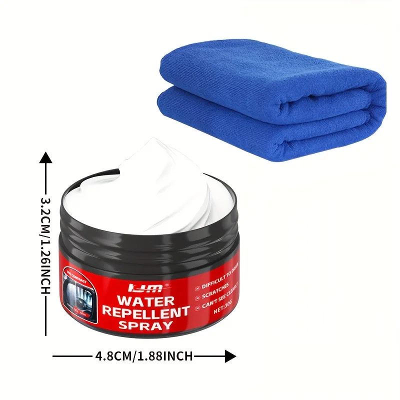 Car Glass Waterproof Paste Kit: Hydrophobic Anti-Rain/Anti-Fog Coating, Suitable for Car Windows, Mirrors & Bathroom Glass 2