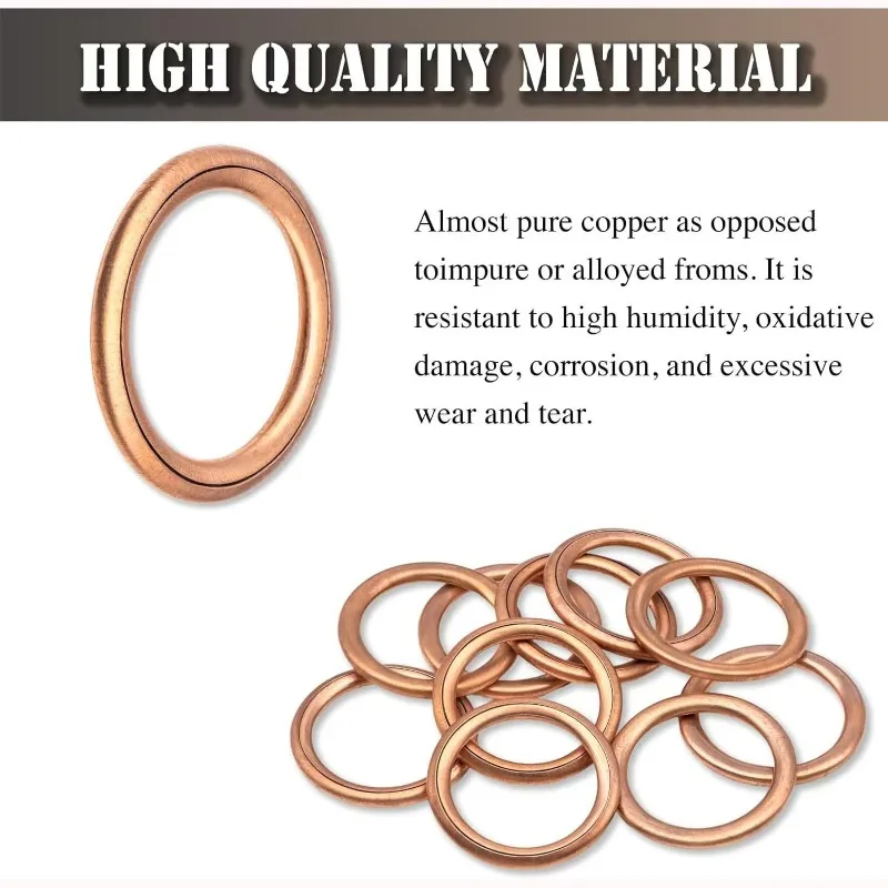 Car Oil Pan Drain Gasket Drainage Bolt Pad Aluminum/ Copper Oil Drain Plug Gasket Replaceable Accessories for Volkswagen Audi 5