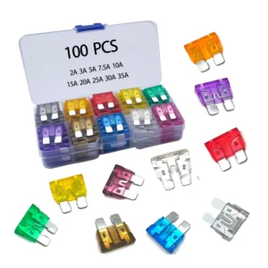 100pcs Standard Car Fuses 2A 3A 5A 7.5A 10A 15A 20A 25A 30A 35A Free Matching Choice Car Fuses Blade Fuses for RV/Truck/SUV 1