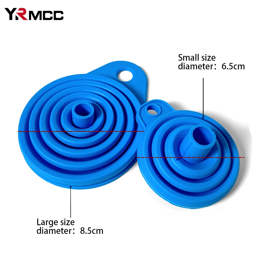 2Pcs Foldable Car Engine Funnel Silicone Liquid Funnel Washer Engine Oil Petrol Change Tools for Motorcycle Car Acesssories 5