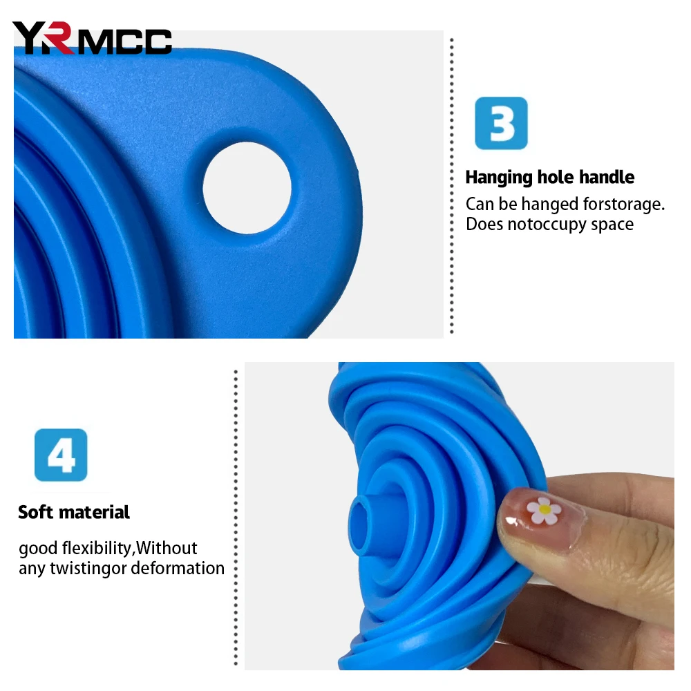 2Pcs Foldable Car Engine Funnel Silicone Liquid Funnel Washer Engine Oil Petrol Change Tools for Motorcycle Car Acesssories 4