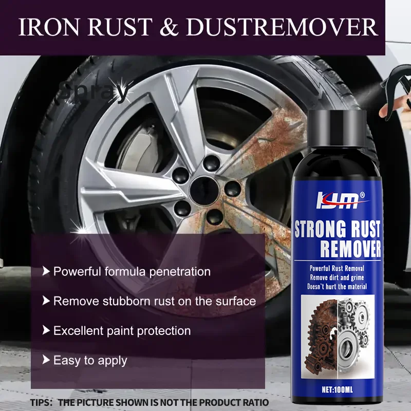 Rust Remover Spray,Dissolves Tire Rust,Protects Wheel Rims&Brake Drums,Ideal for Home Metal Surfaces,Kitchen Appliances,Car Care 2