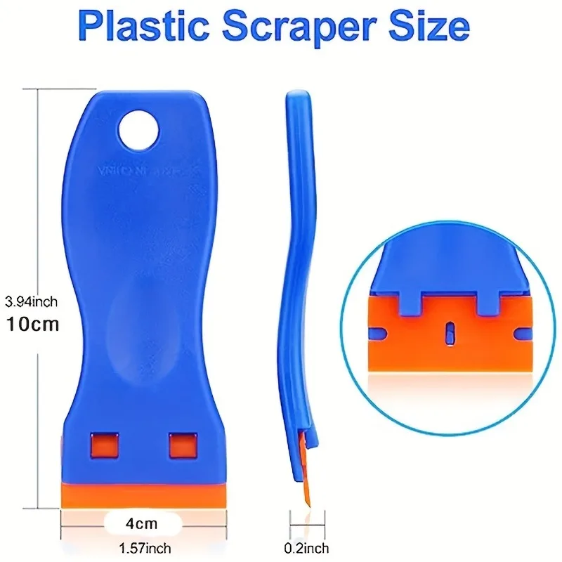 1Set Car Sticker Remover Multipurpose Plastic Small Paint Automotive Film Applying Tool Household Glass Cleaning Scraper 4