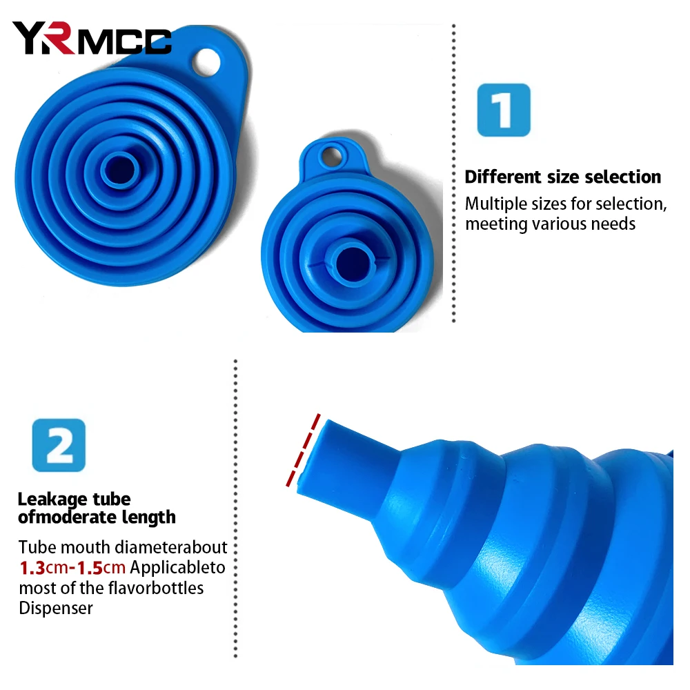 2Pcs Foldable Car Engine Funnel Silicone Liquid Funnel Washer Engine Oil Petrol Change Tools for Motorcycle Car Acesssories 3