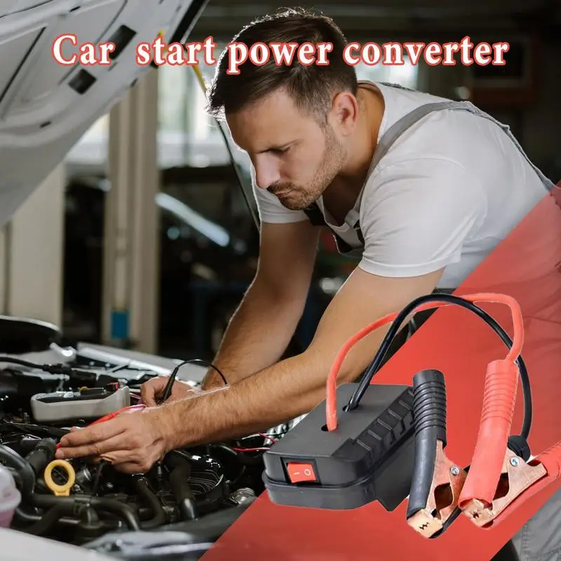 Portable Car Battery Jump Starter Jump Box Lithium Battery Converter - Compact Power Pack for Emergency Vehicle Starting 2