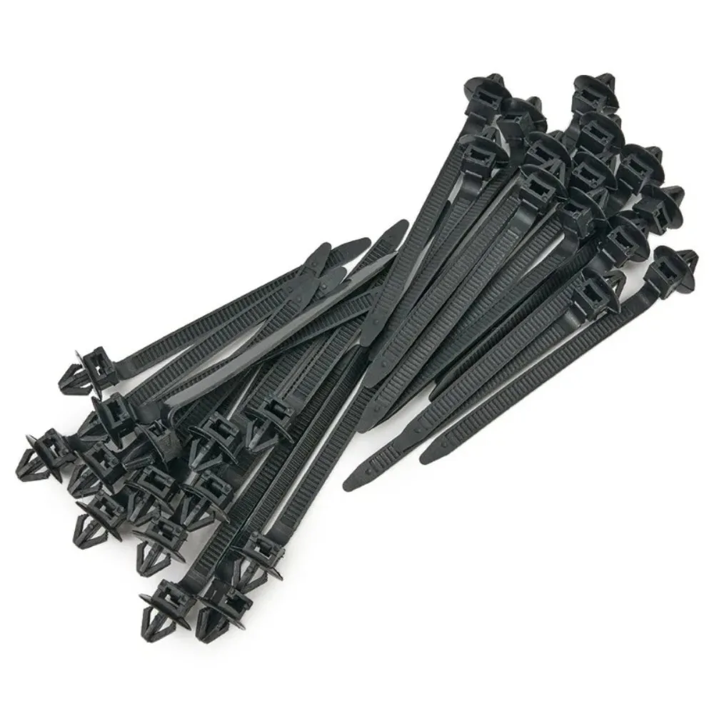 10/30/50PCS Car Nylon Black Cable Ties Push Mount Wire Harness Fastener Cable Clamp Clips Ties Management Car Wire Organizers 5