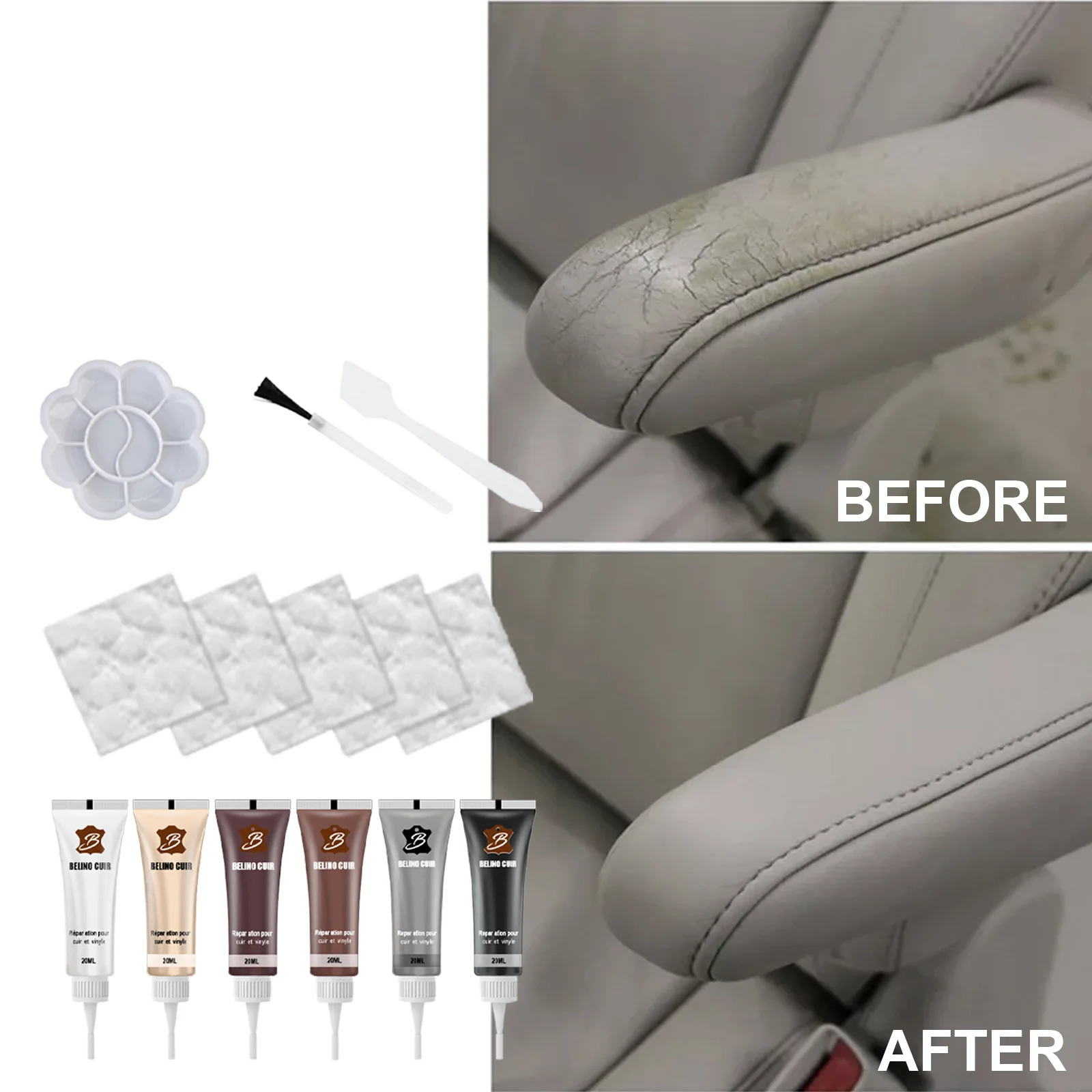 20ml Car Leather Repair Paste Filler Car Seat Leather Complementary Refurbishing Paste Sofa Coats Scratch Cracks Restoration 2