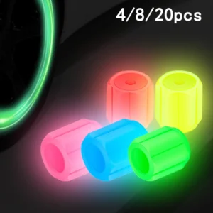 Luminous Tire Valve Caps 6 Colors Car Motorcycle Glowing Valve Cover Car Tire Wheel Hub Styling Tool Auto Accessories 4/8/20pcs 1