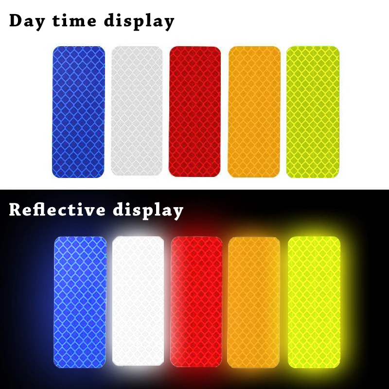 10pcs/set Car Bumper Reflective Safety Strip Stickers Car Reflective Sticker Reflective Warning Safety Tape 3
