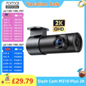 70mai Dash Cam M310 Plus 2K 1440P 143°FOV F1.55 Smart Voice Control 24H Parking Guard Night Vision 70mai M310 Plus 2K Car DVR 1