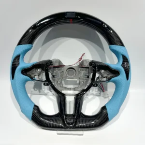 Blue leather carbon fiber steering wheel for Hyundai Elantra i20 i30 1