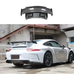 GT3 Style Real Carbon Fiber Fibre Rear Trunk Spoiler Big Wing forPorche 911 911.1 911.2 2015--2018 1