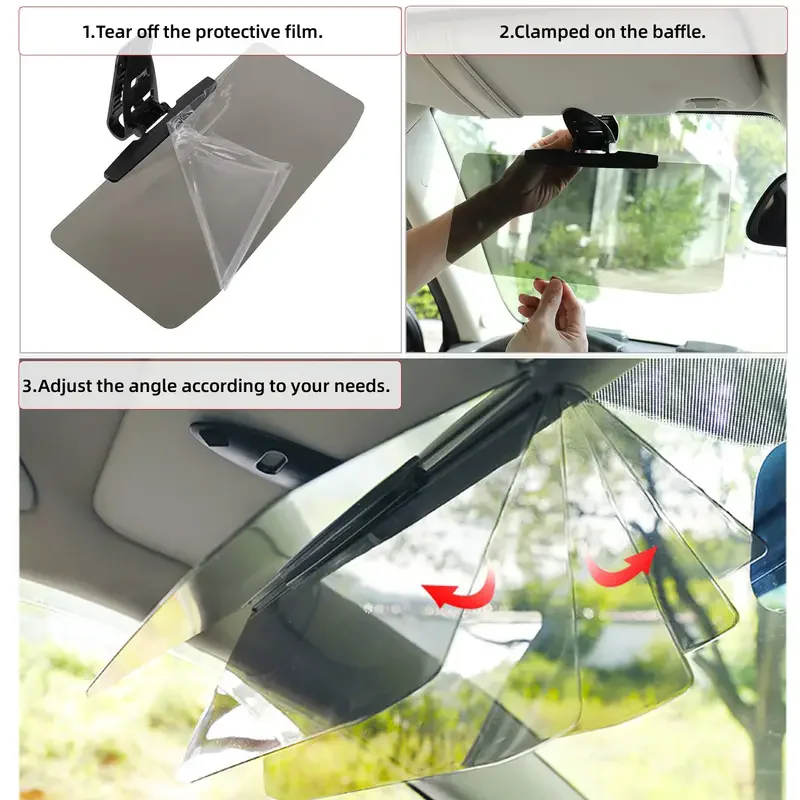 A Car Mounted Anti Glare Mirror, Anti UV Strong Light Vehicle Sunshade 4