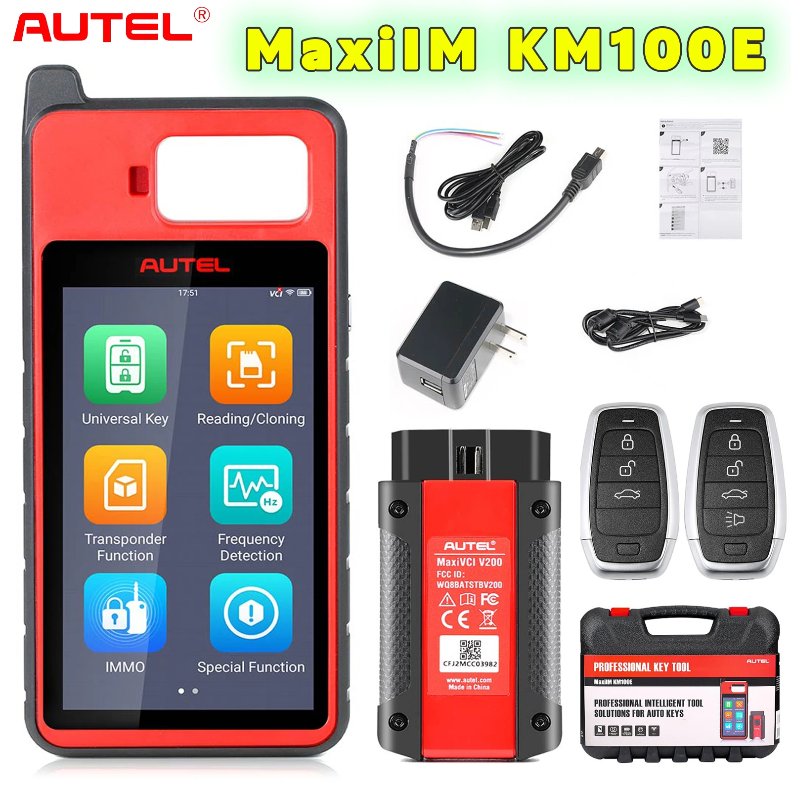 Autel MaxiIM KM100 KM100E Key Generator Kit Support Transponder Reading/ Cloning and IMMO Learning Free Update Online Lifetime 1
