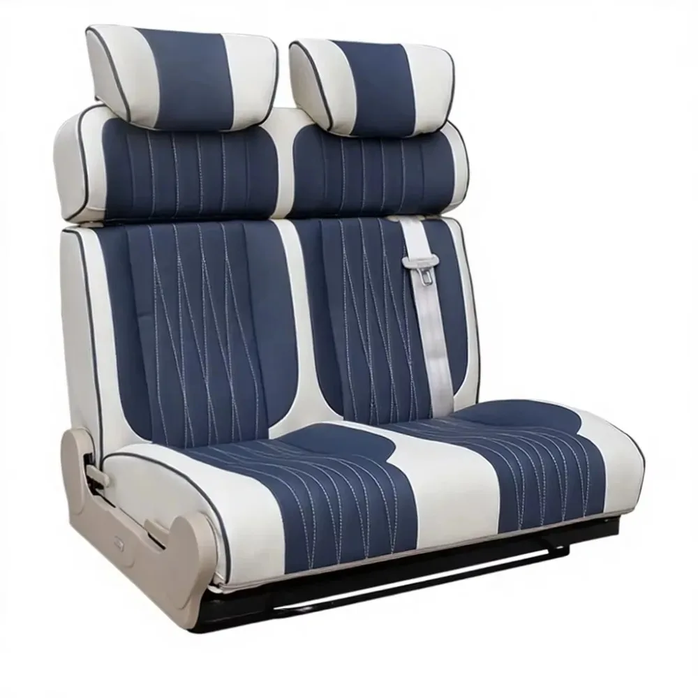 Adjustable Convertible Bed RV Seat Custom Luxury Leather Upholstery 2/3 Seater Fit for RV MPV Van Auto Interior Upgrade Parts 5
