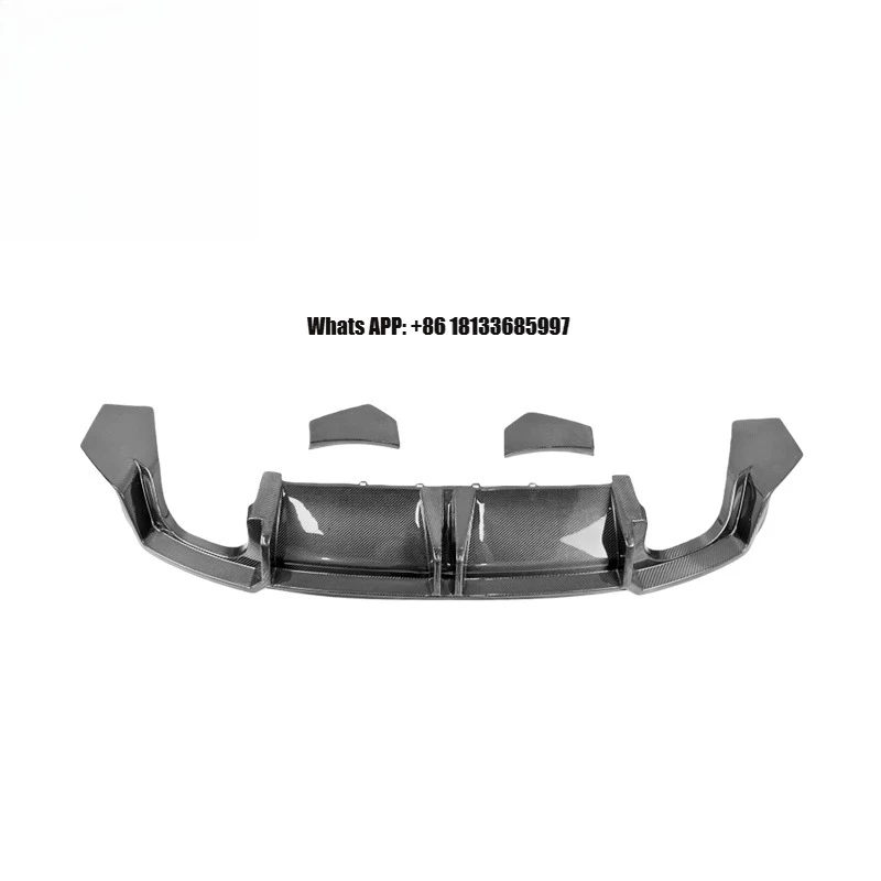 P Style Carbon Fiber Rear Bumper Diffuser Lip for Audi TTRS MK3 2020 up 1