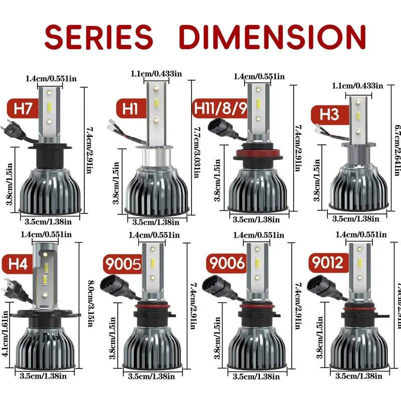 Heyword 22000lm 160W 1860 CSP chip 3000k/4300k/6000k/8000k Car LED Headlight h4 h7 h1 LED headlights 9005 H7 h9 h11 led light 4