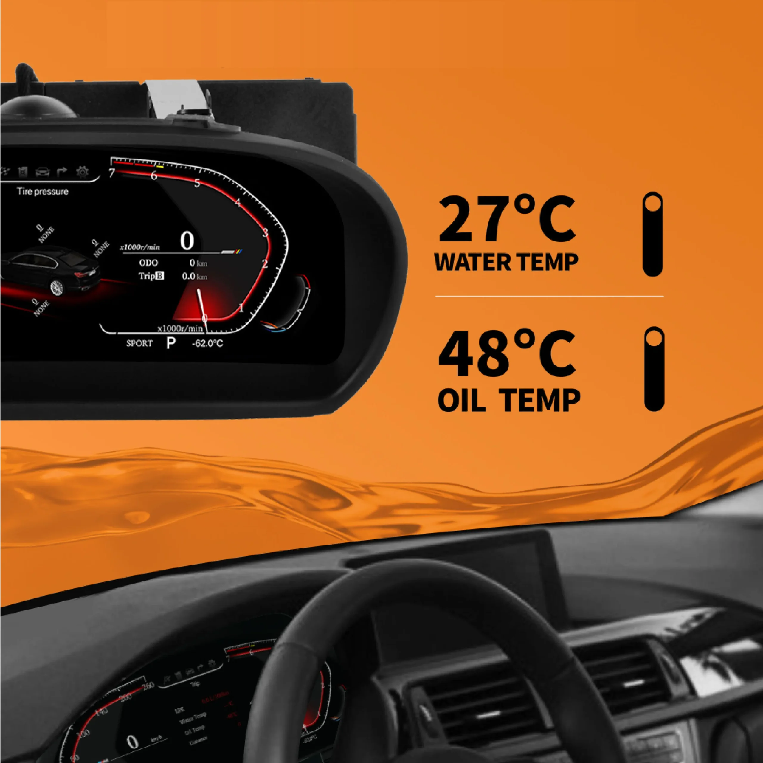 2025 latest original 12.3" LCD digital cluster for BMW 1 Series E81 E82 E87 E88 instrument speedometer dashboard display Head up 2