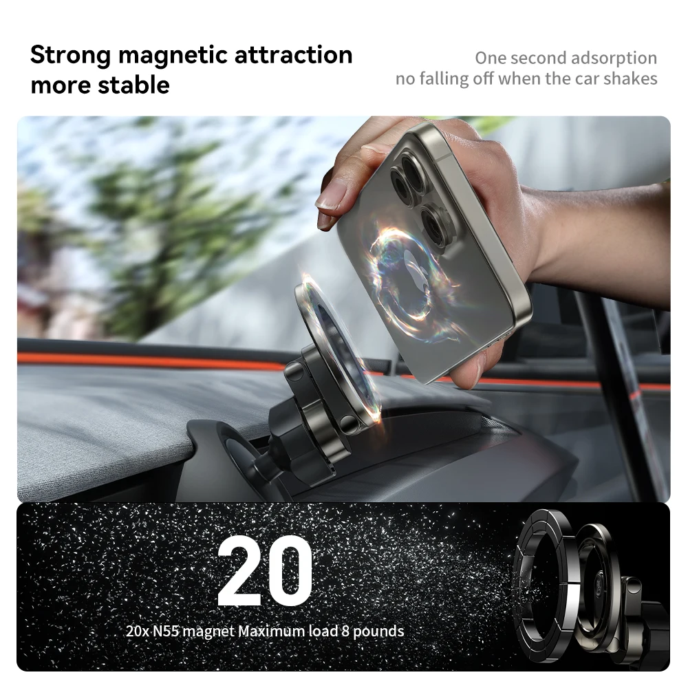 YZ For Tesla Model 3 Y Highland Juniper 2025 Stronger Magnetic adjustable Metal Car Phone support silicone base holder 3