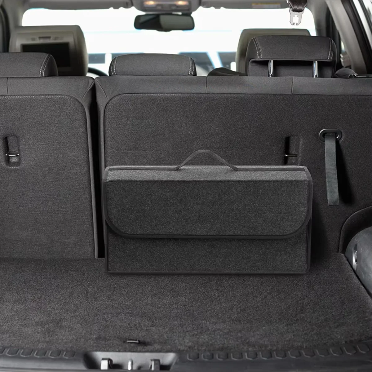 1PC Dark gray car felt storage box car storage bag enlarged and thickened soft felt storage box household storage box 5