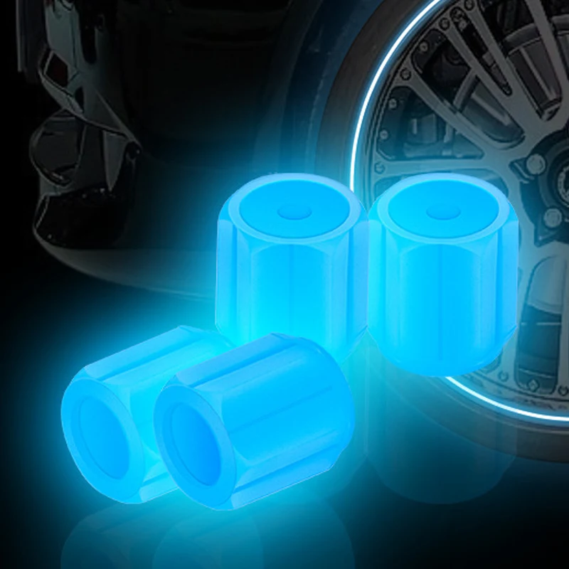 Luminous Tire Valve Caps 6 Colors Car Motorcycle Glowing Valve Cover Car Tire Wheel Hub Styling Tool Auto Accessories 4/8/20pcs 2
