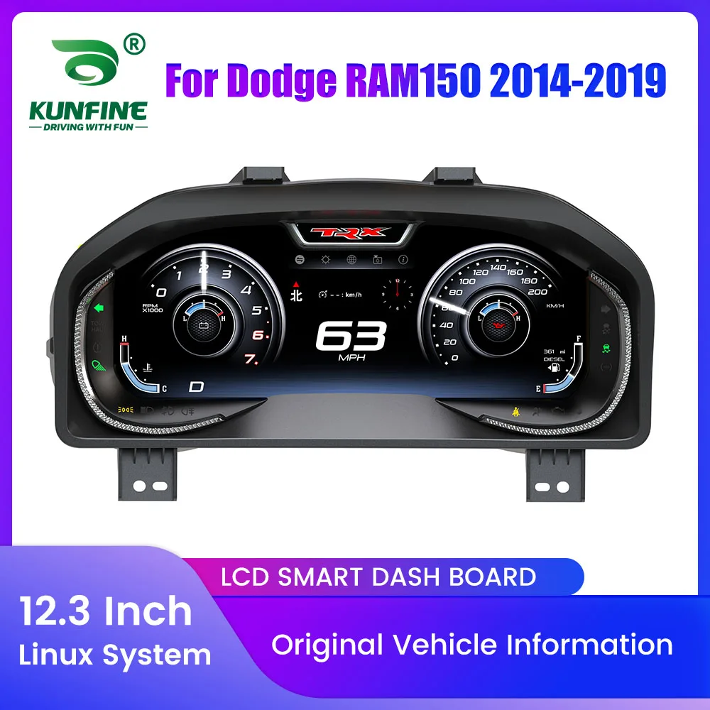 For Dodge RAM150 2014-2019 12.3" LCD Digital Dashboard Cluster Virtual Instrument Panel Speedometer Virtual Cockpit Meter Upgrad 1