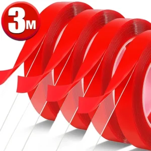 Double Sided Tape Nano Tape 3-5Meter 10/20/30mm Width Transparent Tape Washable Adhesive Nano Traceless Sticker Glue Red 1