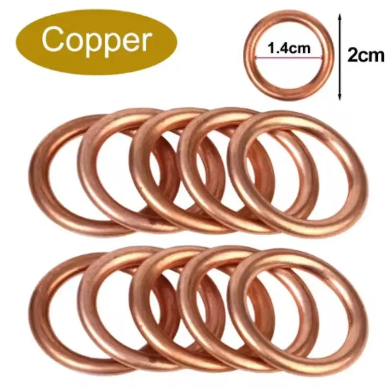 Car Oil Pan Drain Gasket Drainage Bolt Pad Aluminum/ Copper Oil Drain Plug Gasket Replaceable Accessories for Volkswagen Audi 2